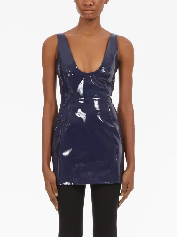 Ferragamo Sleeveless Patent Leather Minidress - Farfetch