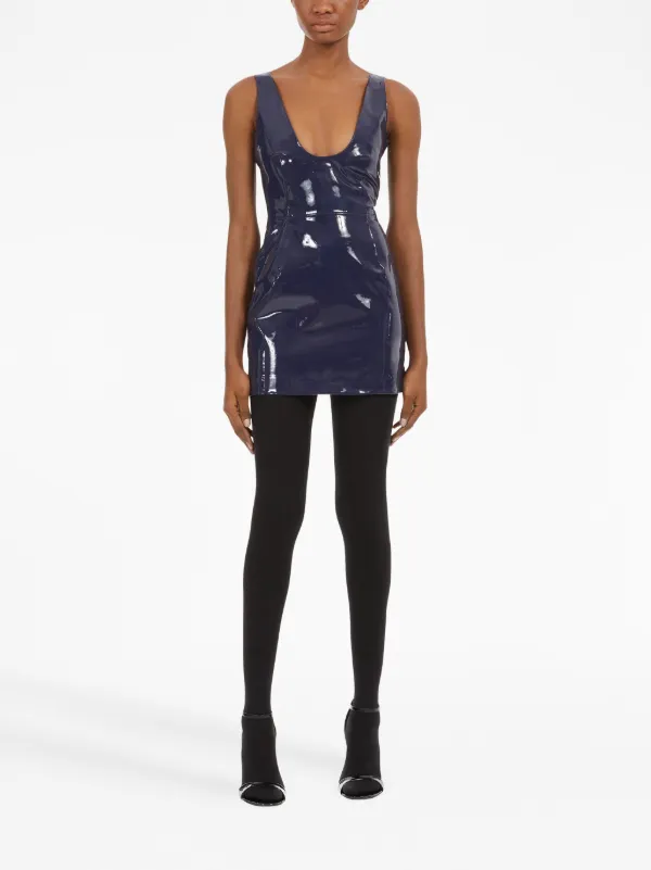 Ferragamo Sleeveless Patent Leather Minidress - Farfetch
