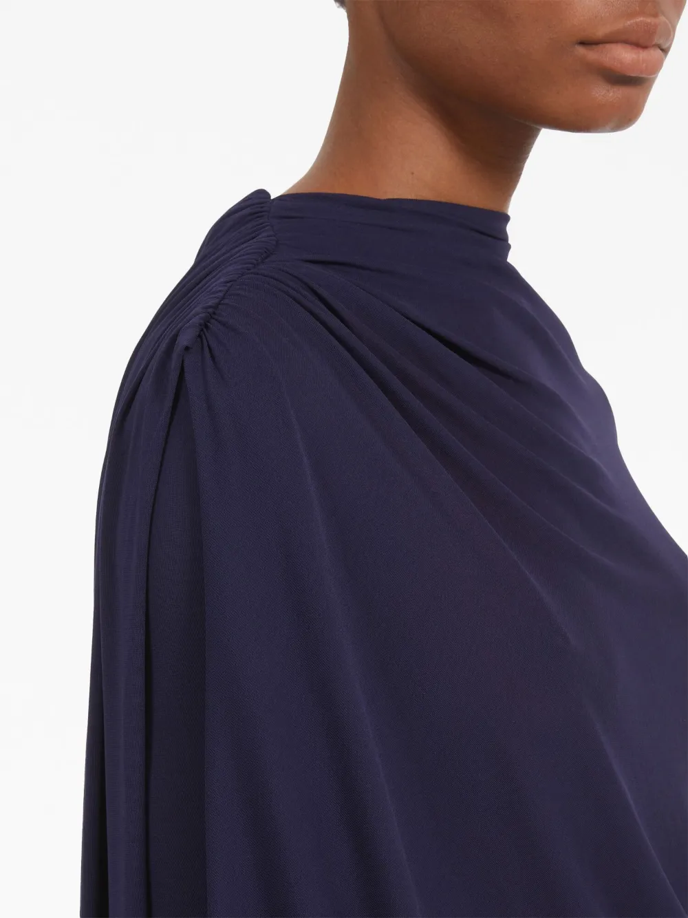 Ferragamo asymmetric draped long-sleeve dress - 4