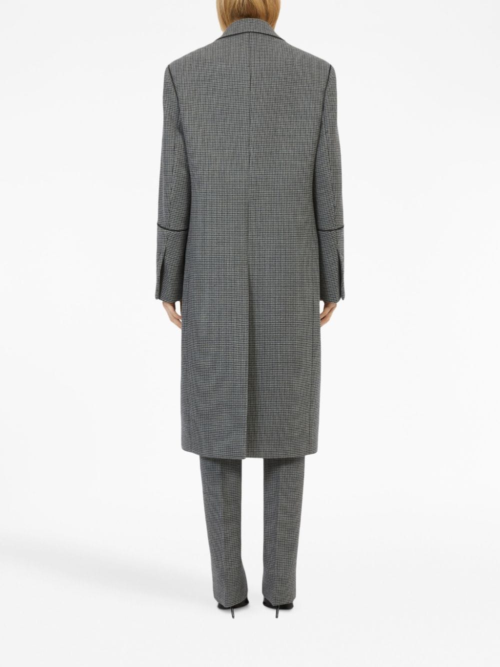Shop Ferragamo Single-breasted Check-pattern Coat In Grey