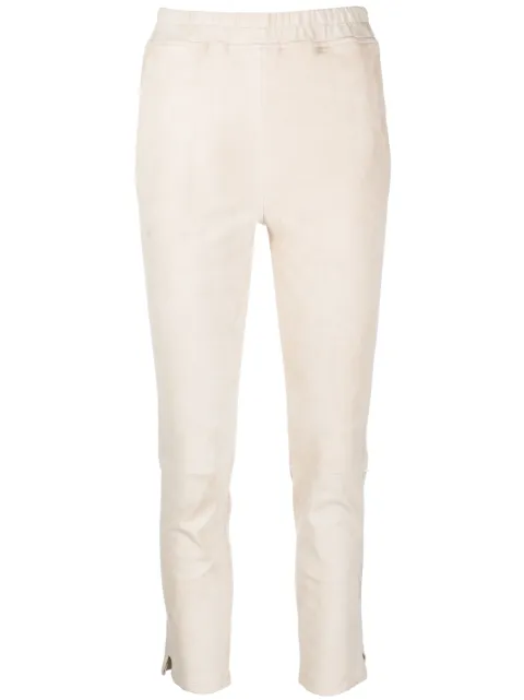 Arma elasticated-waist leather trousers
