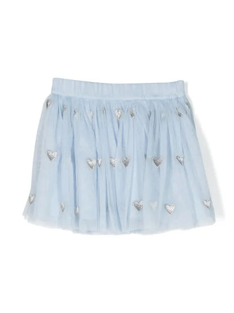 Stella McCartney Kids heart-motif embroidered skirt 