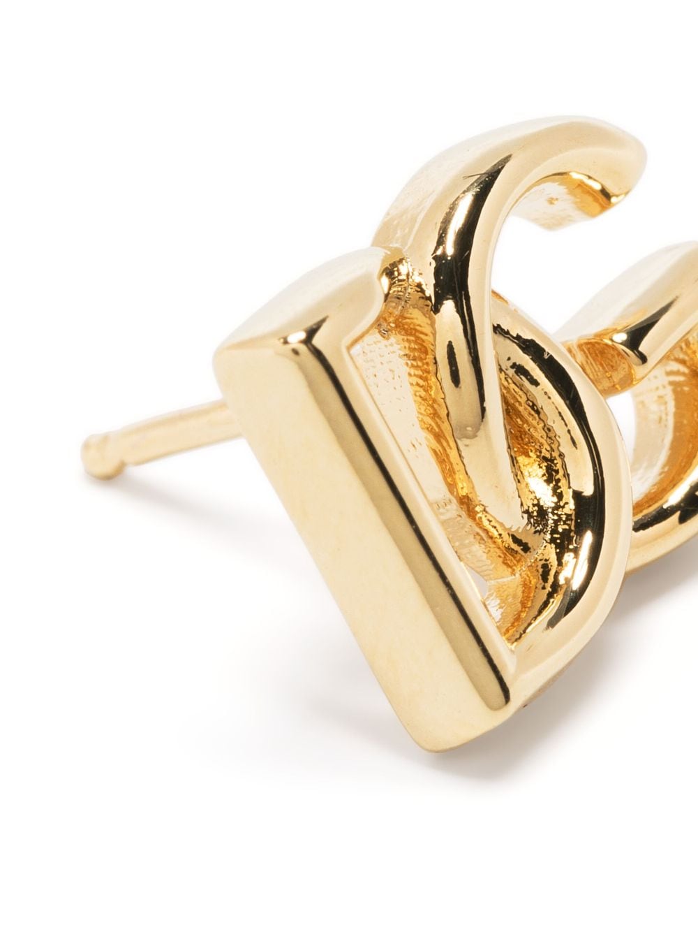 Shop Dolce & Gabbana Dg Logo Stud Single Earring In Gold
