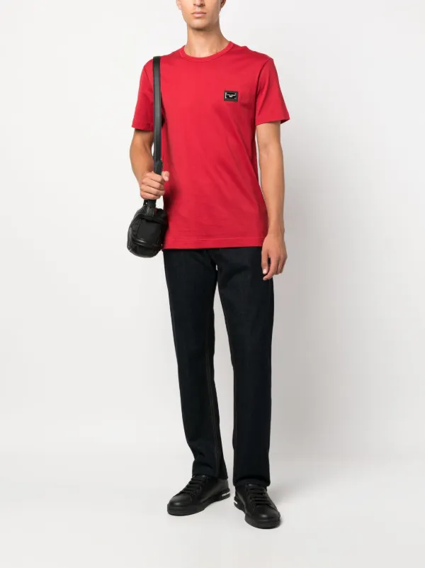 Dolce & Gabbana DG Essentials Cotton T-shirt | Red | FARFETCH SG
