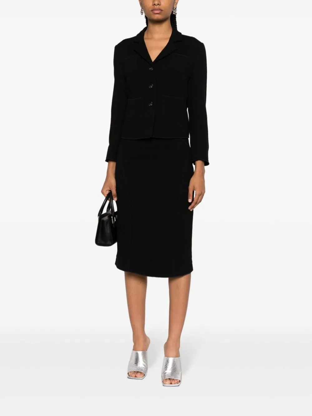 Nº21 Blazer met enkele rij knopen - Zwart