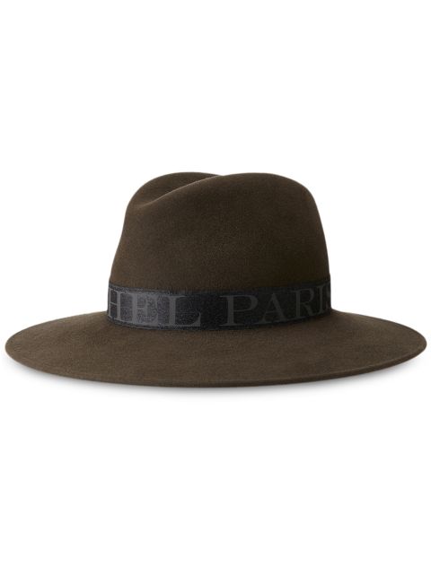 Maison Michel Zango logo-print fedora 