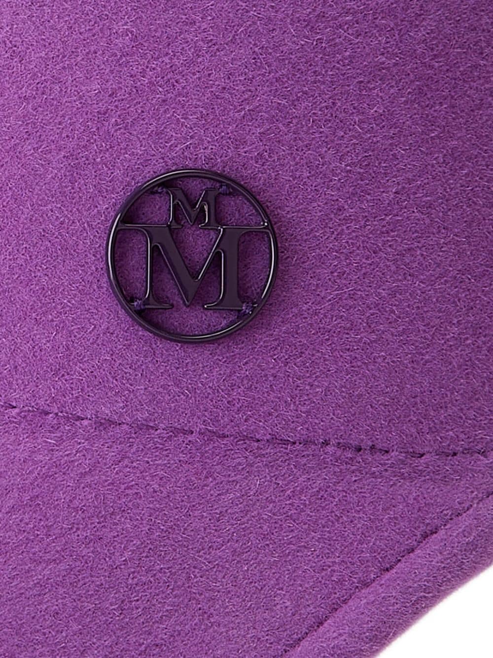Shop Maison Michel Tiger Wool Baseball Cap In Purple