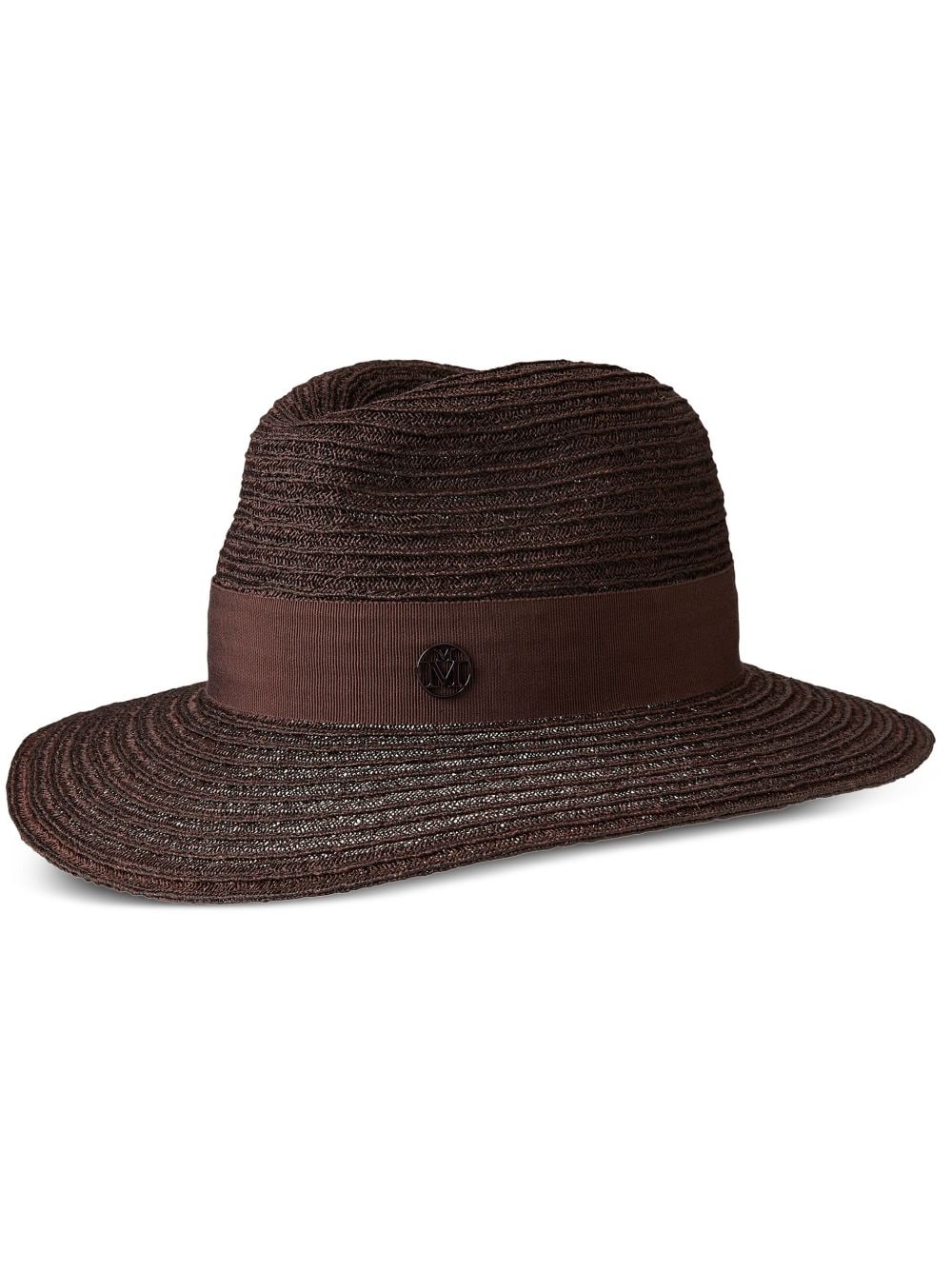 Shop Maison Michel Henrietta Straw Fedora Hat In Brown