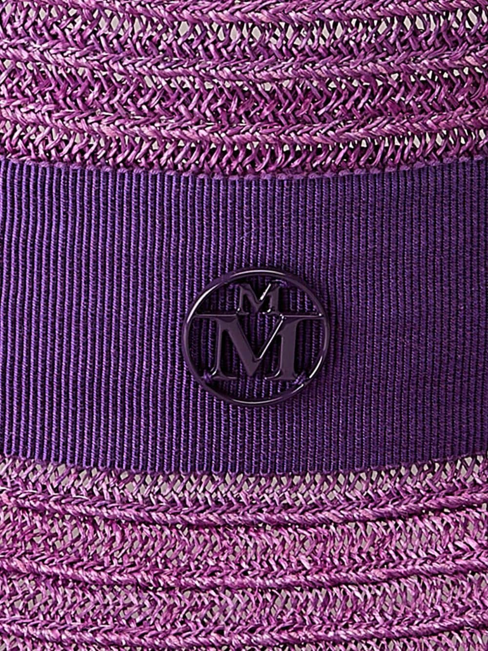 Shop Maison Michel Virginie Straw Fedora Hat In Purple