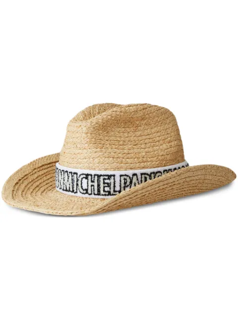 Maison Michel sombrero de verano Austin con logo bordado 