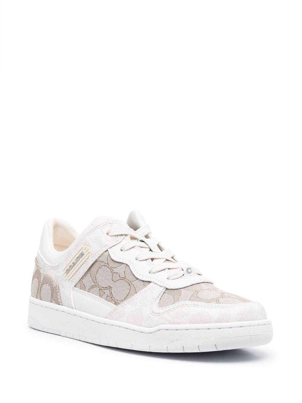 Shop Coach Monogram-print Lace-up Sneakers In Neutrals