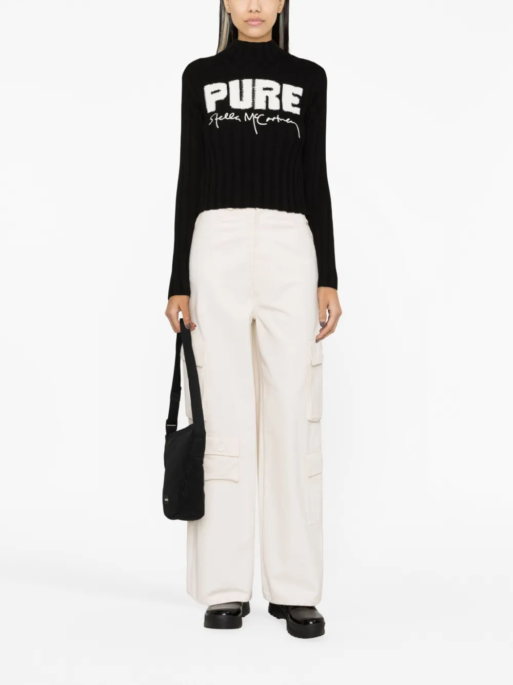 Stella McCartney logo-embroidered knitted cotton jumper | Knitted Sweaters | Image 2