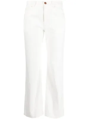 White cropped bootcut clearance jeans