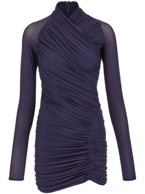 Ferragamo ruched long-sleeve minidress