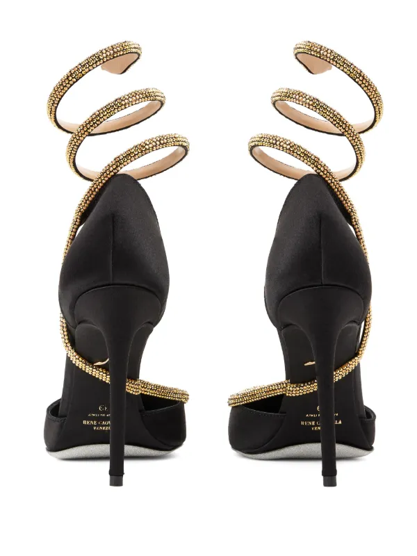 René Caovilla Cleo 105mm Wraparound Pumps | Black | FARFETCH