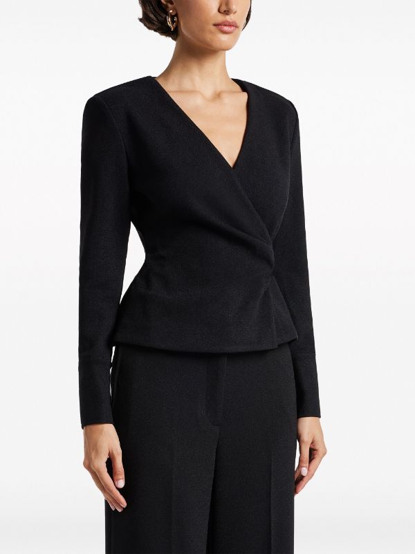 ANINE BING Joey Cotton Wrap Blouse Farfetch