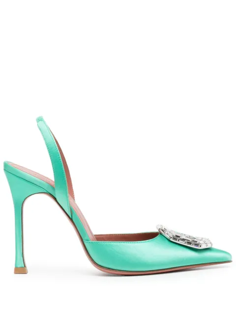 Amina Muaddi Camelia Sling 90mm satin pumps Women