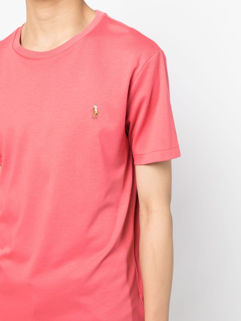 Shop Polo Ralph Lauren Polo Pony-embroidered Cotton T-shirt In Pink