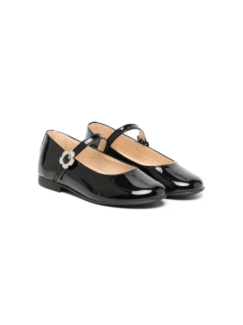 ANDANINES crystal-embellished leather ballerina shoes
