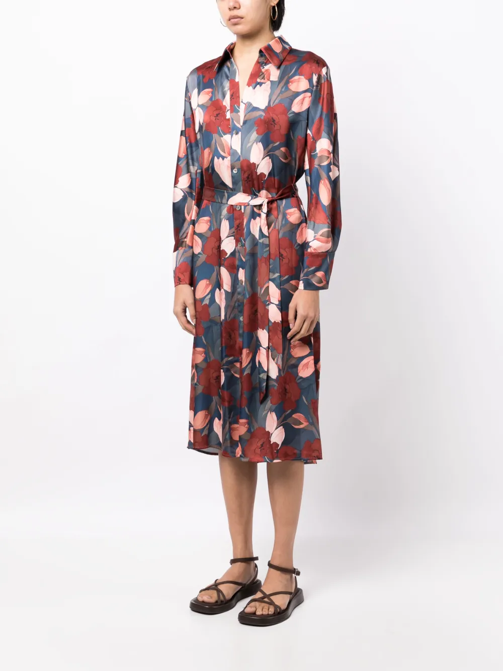 Vince floral-print tied-waist Shirtdress - Farfetch 