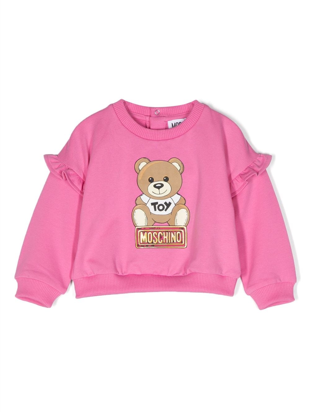 Moschino Kids Leo Teddy-print sweatshirt - Pink
