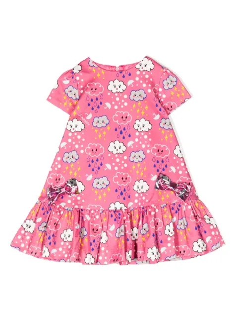 Simonetta graphic-print stretch-cotton flared dress