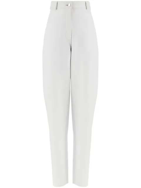 Ferragamo leather tapered trousers