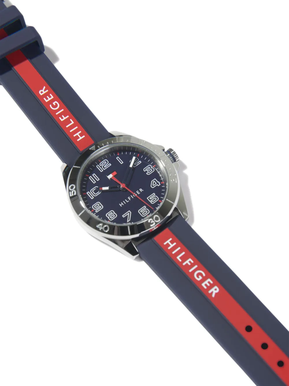 Image 2 of Tommy Hilfiger Junior logo-print stripe-detail watch