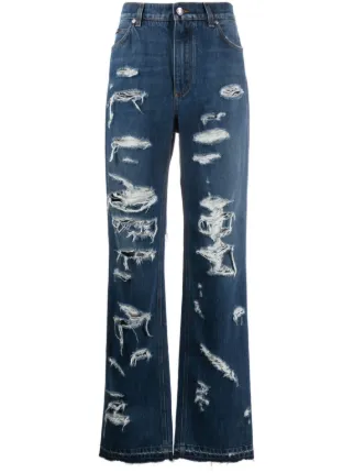 Dolce & Gabbana Distressed Boyfriend Jeans | Blue | FARFETCH JO