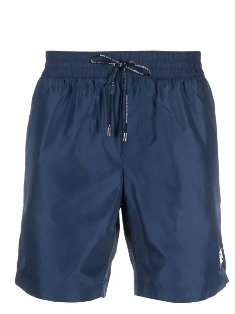 Dolce & Gabbana logo-plaque drawstring swim shorts