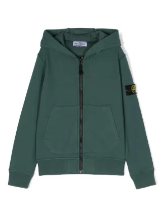 Stone Island Junior Compass-badge Cotton zip-up Hoodie