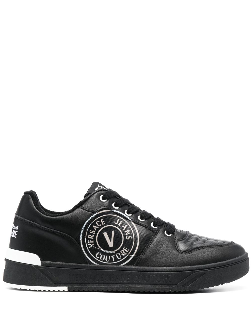 Versace Jeans Couture V Emblem-print sneakers - Black