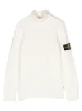 Stone Island Junior Compass-badge roll-neck jumper - White