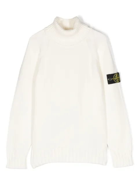 Stone Island Junior Compass-badge roll-neck jumper