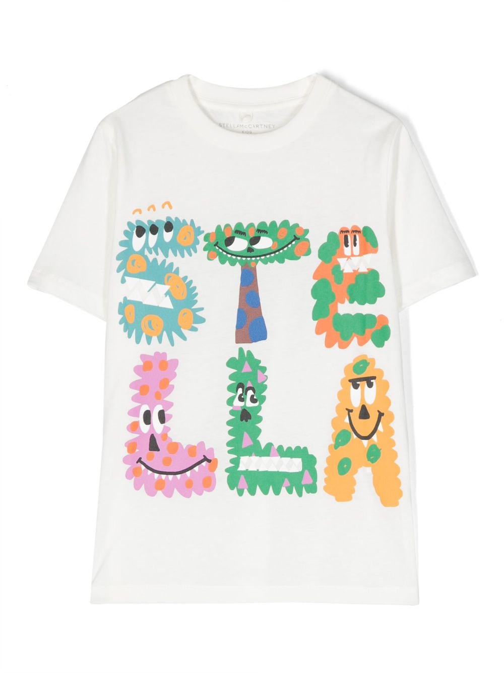 Shop Stella Mccartney Monster Face-print Cotton T-shirt In White