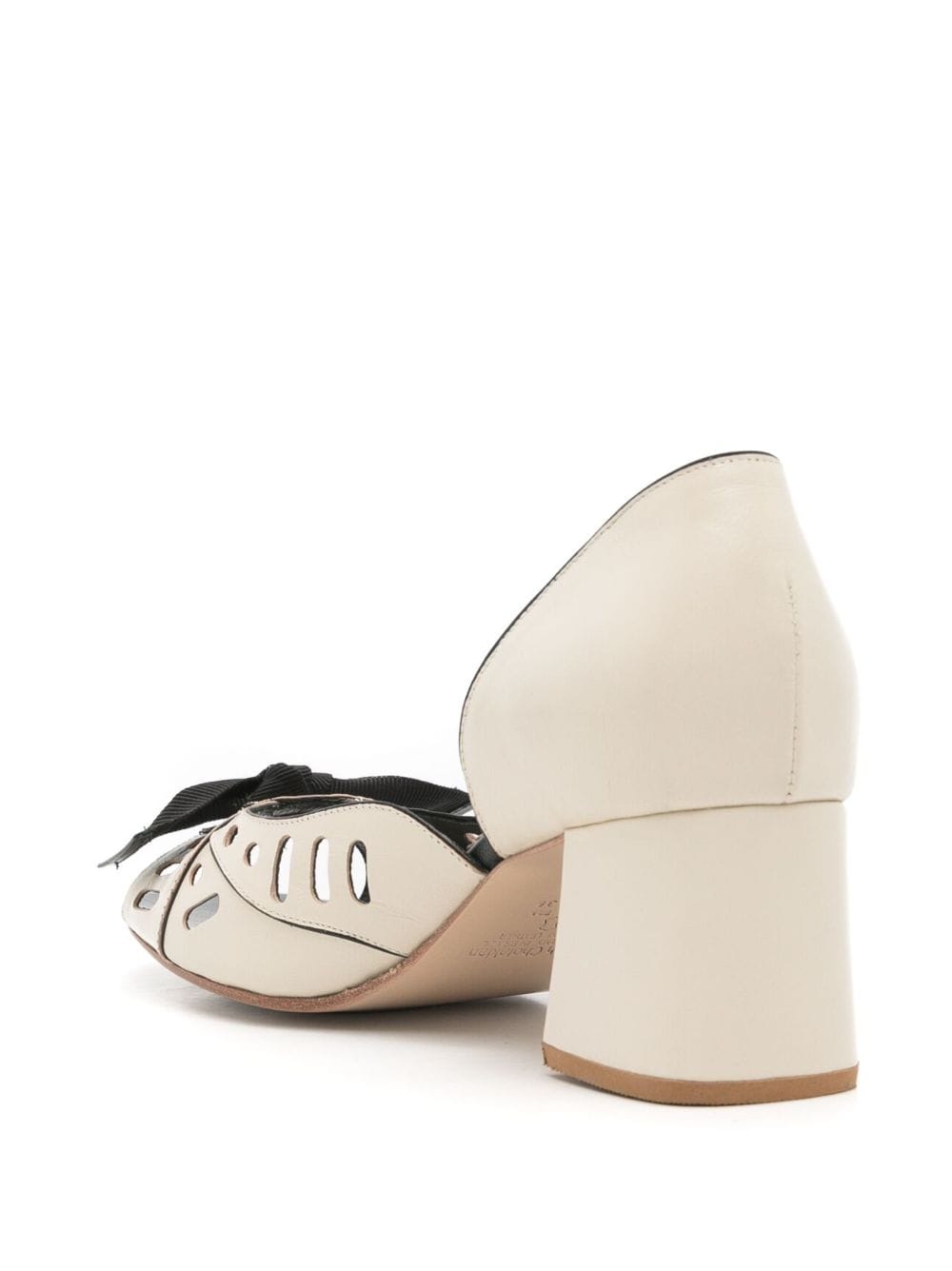 Shop Sarah Chofakian Adrienne Bow-detail Pumps In Neutrals