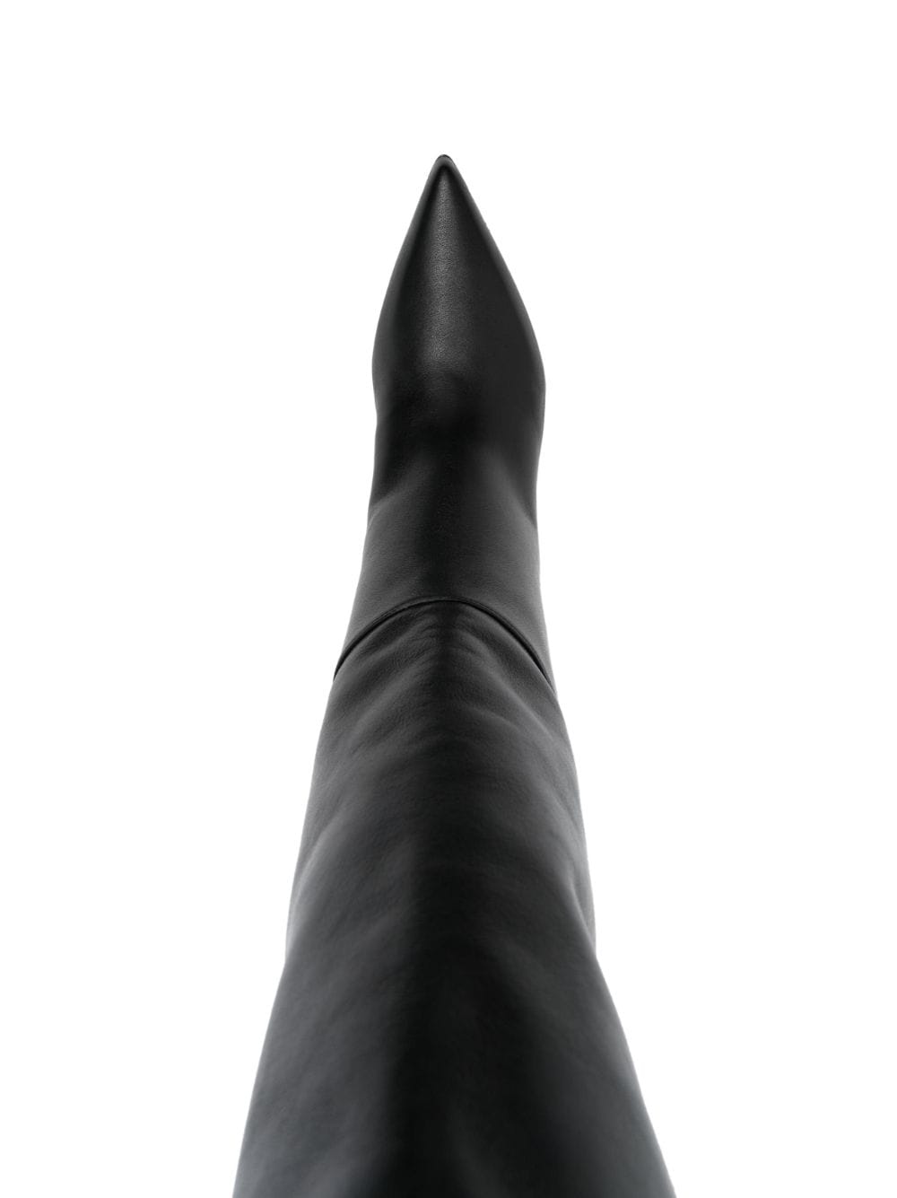 Shop 3juin 60mm Pointed-toe Leather Boots In Black