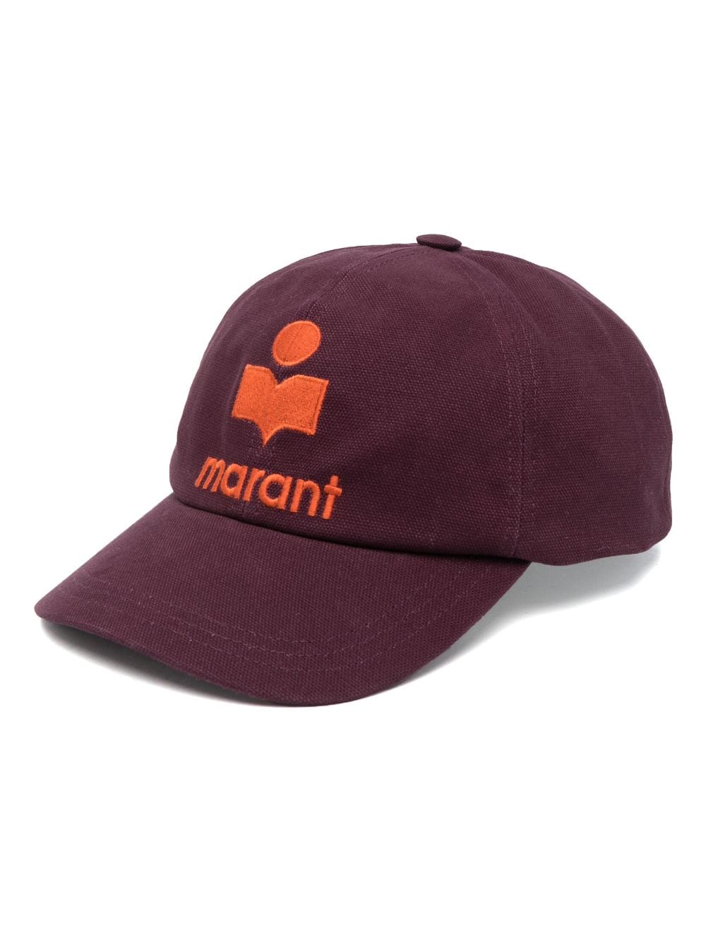 Shop Marant Embroidered-logo Cotton Cap In Purple