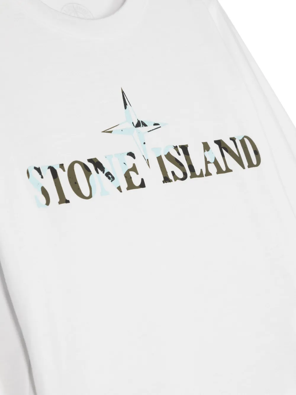 Stone Island Logo-print Cotton T-shirt In 白色
