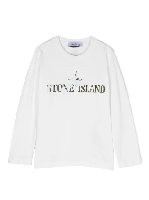 Stone Island Junior تيشيرت قطن بطبعة شعار الماركة