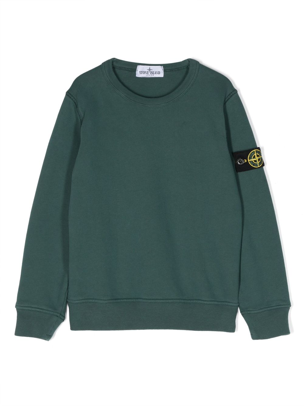 Stone Island Junior Compass-patch cotton sweatshirt - Green