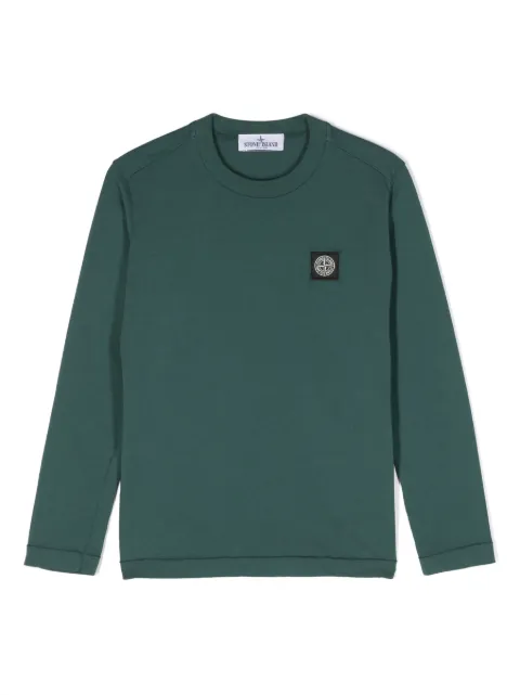 Stone Island Junior Compass-patch long-sleeve T-shirt
