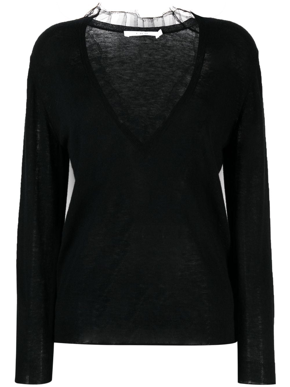 IRO Haby lace-detail knit jumper - Black