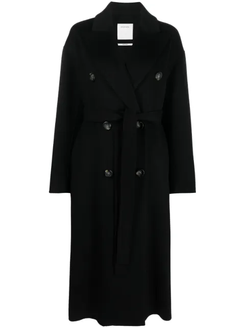 Sportmax double-breasted virgin wool-cashmere trench coat