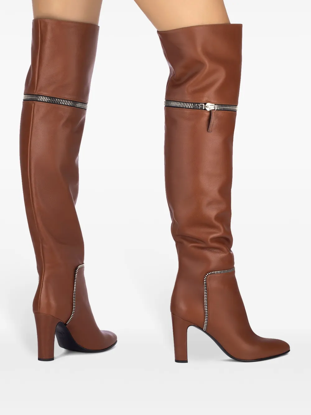 Giuseppe Zanotti Joana 90mm zip-embellished boots Brown