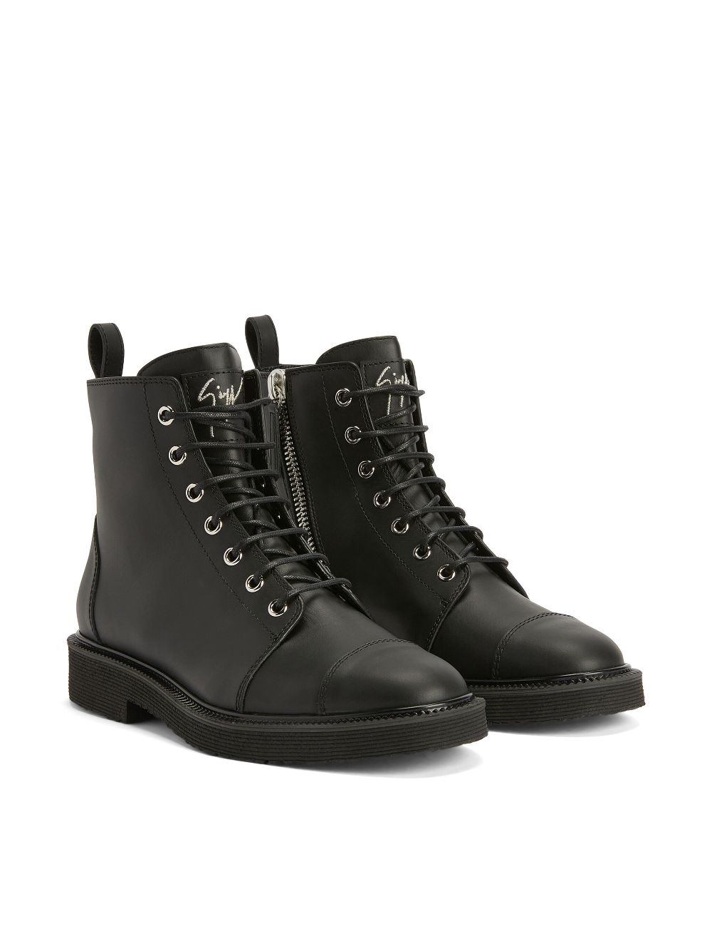 Giuseppe Zanotti Thora logo-patch leather ankle boots - Zwart