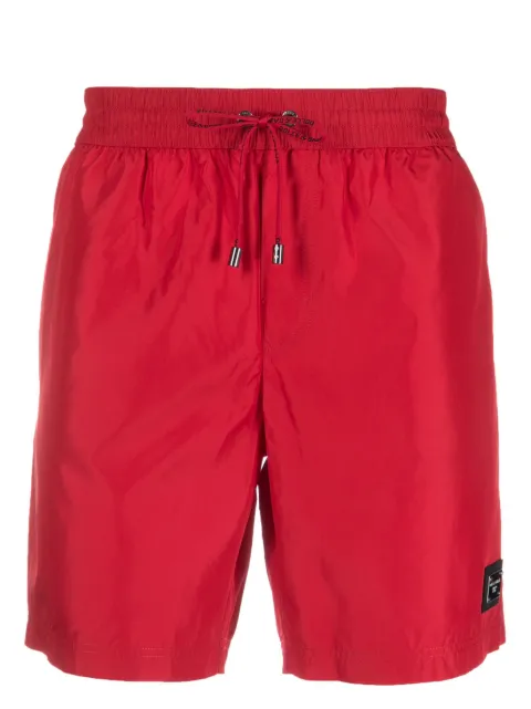 Dolce & Gabbana shorts de playa con cordones en la pretina y logo estampado