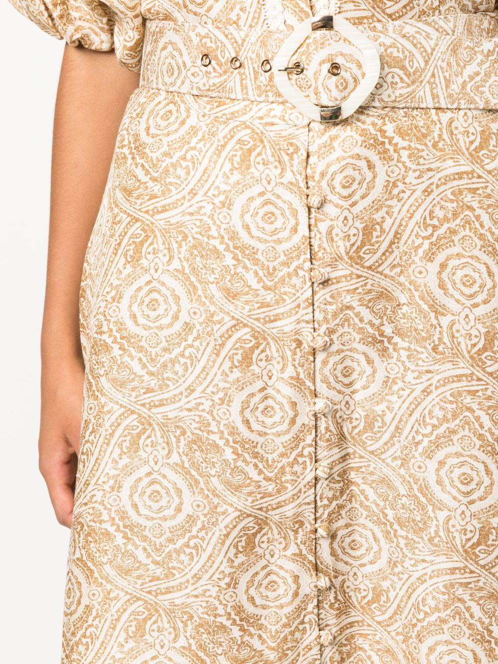 Shop Ixiah Stonemark-print A-line Maxi Skirt In Neutrals