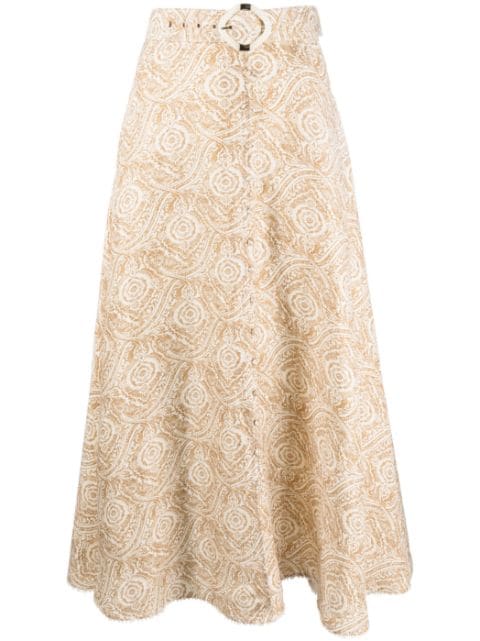 IXIAH Stonemark-print A-line maxi skirt