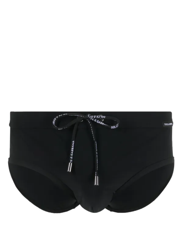 DOLCE&GABBANA ドルチェ＆ガッバーナ 水着 ブラック ロゴ Dolce & Gabbana ロゴ ブリーフ水着 | ブラック | FARFETCH JP